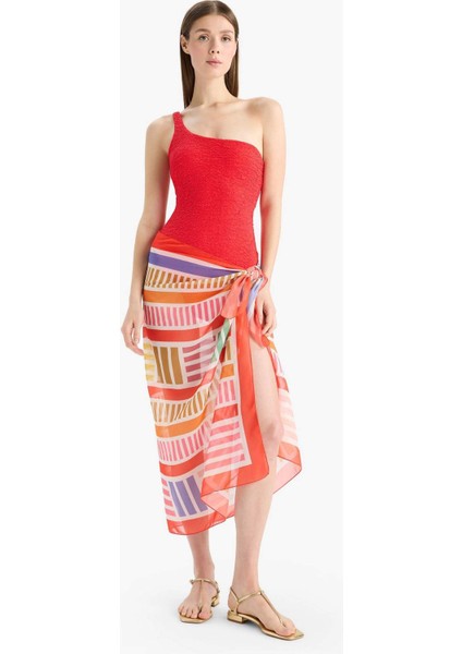 Desenli Şifon Pareo-Fall in Love D0966AX25HS