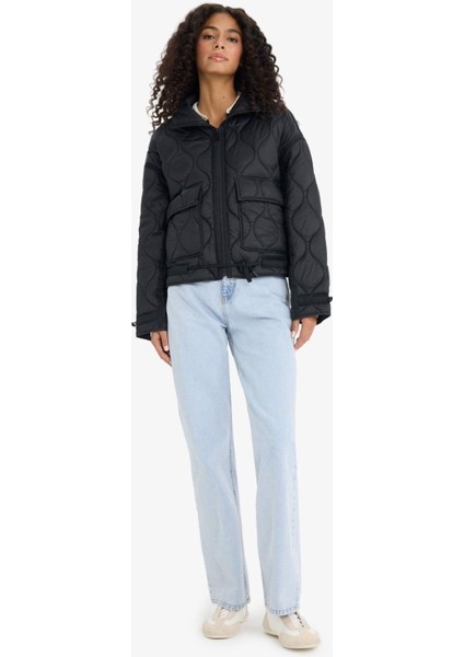 Su Geçirmez Regular Fit Fermuarlı Kapitoneli Mont E8674AX25AU