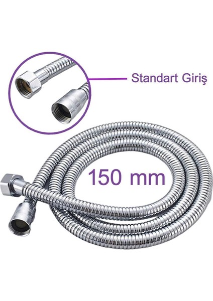 Mor Yuvarlak Metal Duş Seti, Hortum ve Fıskiye, Şık ve Sağlam Tasarım indirimleri