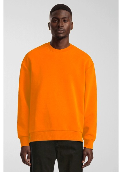 Erkek Bisiklet Yaka Rahat Kalıp 3 Iplik Içi Polarlı Kalın Sweatshirt SPR24SW36