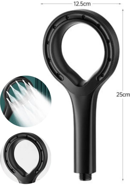 Yüksek Basınçlı Yağmurlama Duş Başlığı, Siyah, Şık ve Verimli Tasarım