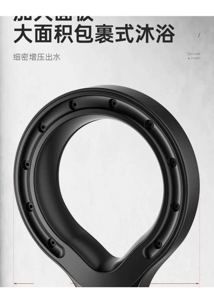 Yüksek Basınçlı Yağmurlama Duş Başlığı, Siyah, Şık ve Verimli Tasarım modelleri