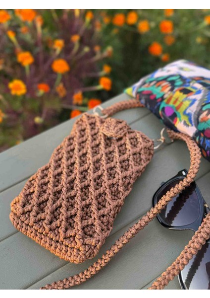 El Yapımı Makrome Telefon Çantası – Polyester Ip, Astarsız, Çıtçıtlı, Günlük fiyatları