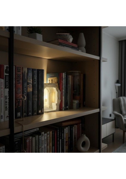 Antik Yunan Mağarası Tasarımlı Kitap Tutucu / Kitaplık Süsü fiyatları