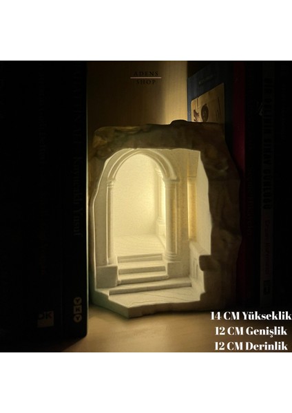 Antik Yunan Mağarası Tasarımlı Kitap Tutucu / Kitaplık Süsü modelleri