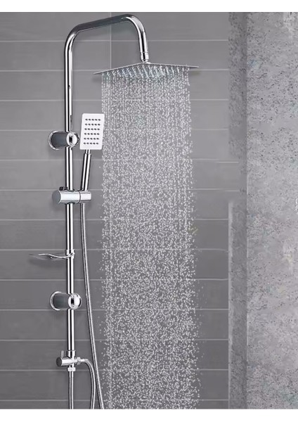 Krom Yağmurlama Duş Seti, 400M Uzunluk, Modern ve Şık Tasarım