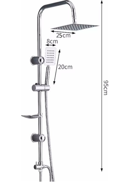Krom Yağmurlama Duş Seti, 400M Uzunluk, Modern ve Şık Tasarım indirimleri