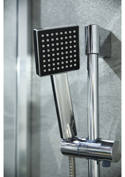 Gri Çok Fonksiyonlu Kare Duş Başlığı Seti El Duşu A45676 fiyatları