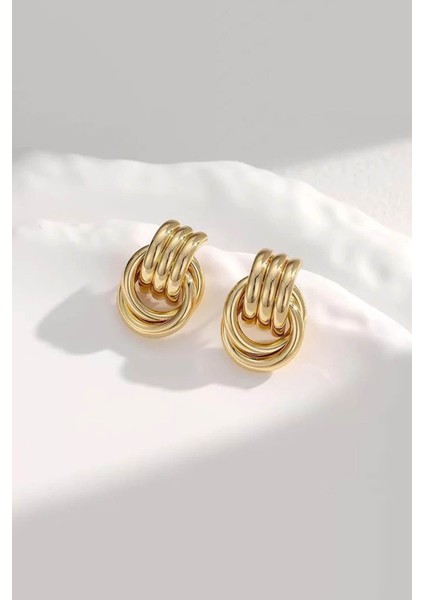 Kadın Altın Kaplama Halka Bağlantı Küpe modelleri