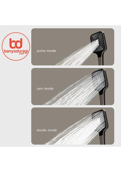 Gri Robot Tasarımlı Duş Seti, Yağmur Yağdırıcı, 4 Tuşlu, Bataryalı, Şık Tasarım modelleri