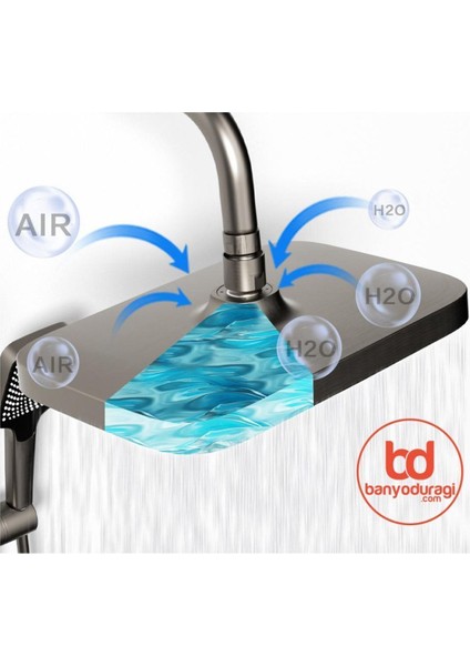 Gri Robot Tasarımlı Duş Seti, Yağmur Yağdırıcı, 4 Tuşlu, Bataryalı, Şık Tasarım indirimleri