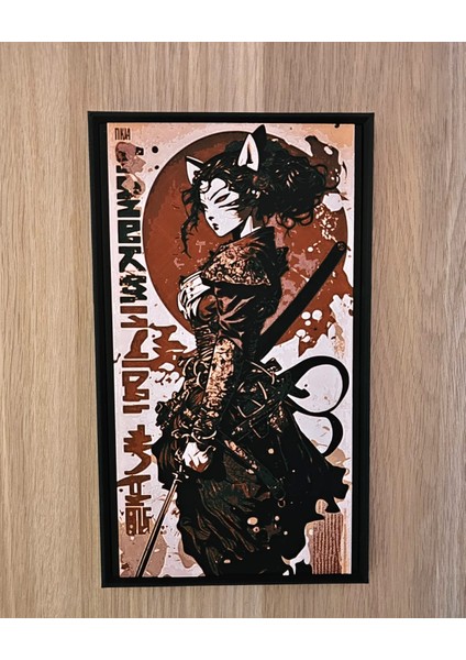 Samurai Girl Kabartmalı Tablo