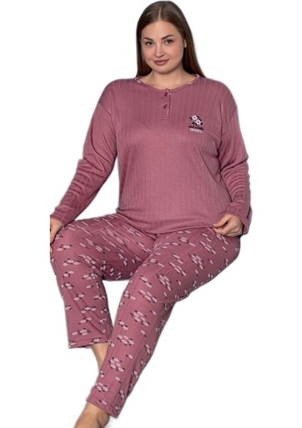 Lusso Notte Interlok Kışlık Büyük Beden Kadın Pijama Takımı 3xl/5xl fırsatları