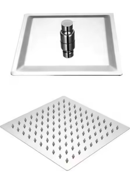 304 Paslanmaz Çelik Kare Slim Tepe Duş Başlığı, 25CM, Krom fiyatları