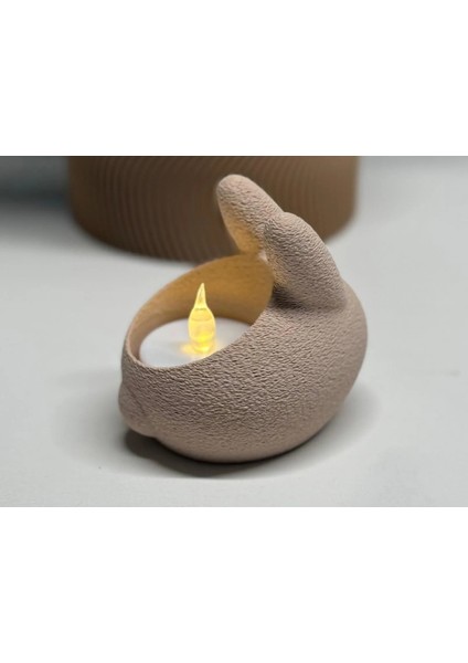 Paskalya Tavşanı 3 'lü Yapay Mumluk Seti (Yapay Mum Hediyeli) fırsatları