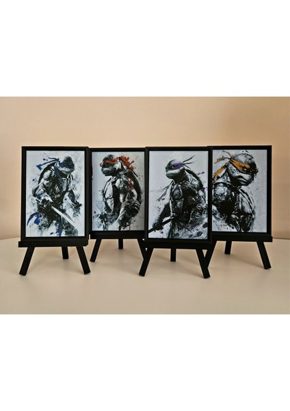 Teenage Mutant Ninja Turtles Kabartmalı Tablo 4'lü Set