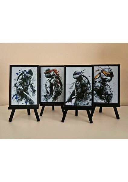 Teenage Mutant Ninja Turtles Kabartmalı Tablo 4'lü Set fiyatları