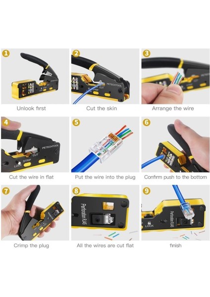 Cat5/cat6/cat7 RJ45-RJ11 EZ-RJ45 Sıkma Pensesi Yedek Bıçaklı fırsatları