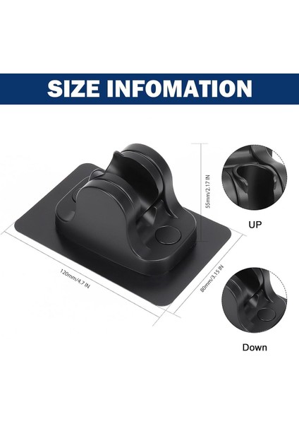 Siyah Kendinden Yapışkanlı Duş Başlığı Tutucu Aparatı, Kolay Montaj ve Şık Tasarım fiyatları