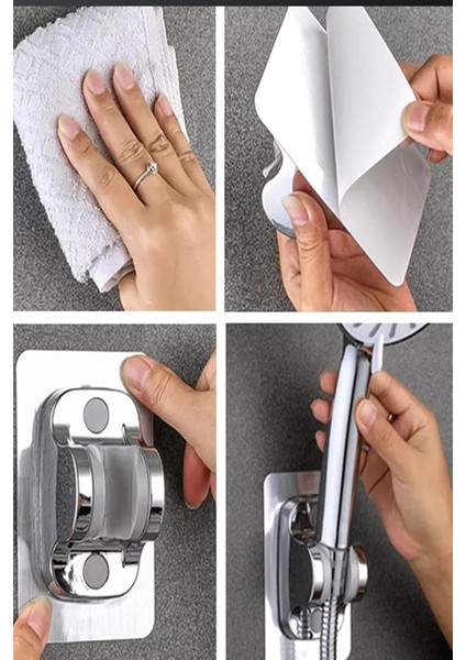 Siyah Kendinden Yapışkanlı Duş Başlığı Tutucu Aparatı, Kolay Montaj ve Şık Tasarım modelleri