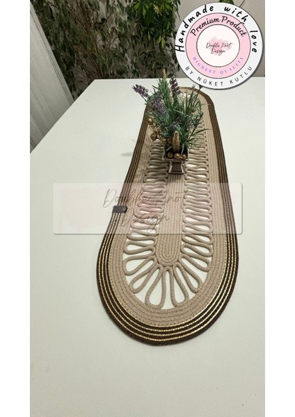 Tress Runner, 110X32CM, El Yapımı Salon /sehpa Örtüsü, Runner, Mutfak Masa Örtüsü