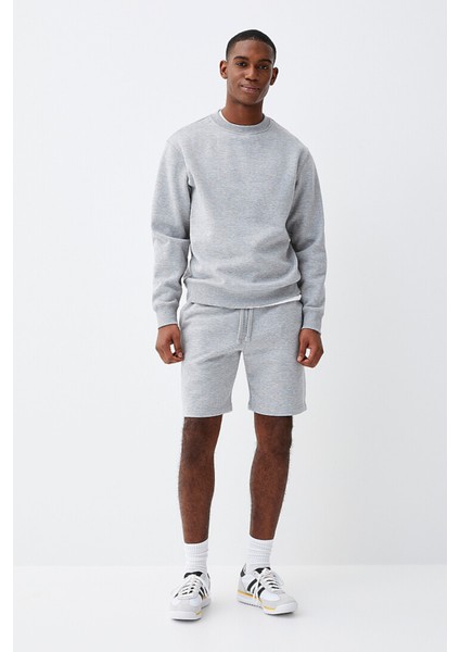 Erkek Bisiklet Yaka Rahat Kalıp 3 Iplik Içi Polarlı Kalın Sweatshirt SPR24SW36 fiyatları