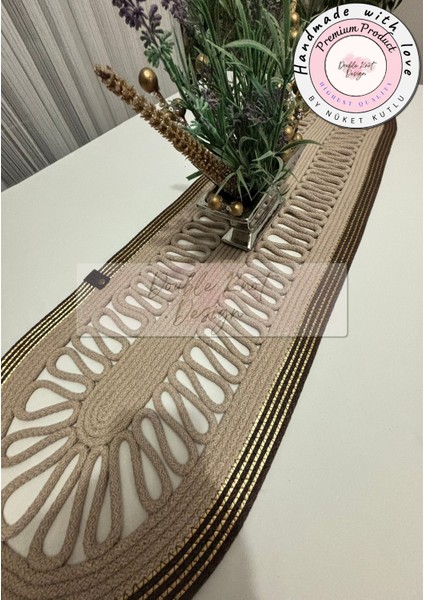 Tress Runner, 110X32CM, El Yapımı Salon /sehpa Örtüsü, Runner, Mutfak Masa Örtüsü