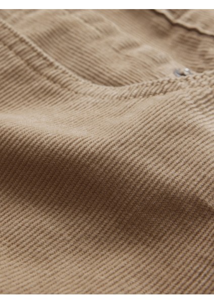 Erkek Bej GapFlex Kadife Straight Jean Pantolon