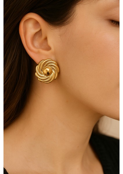 Kadın Altın Kaplama Spiral Halka Küpe fiyatları