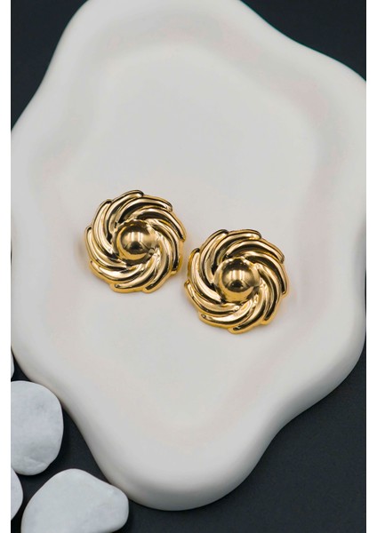 Kadın Altın Kaplama Spiral Halka Küpe fırsatları