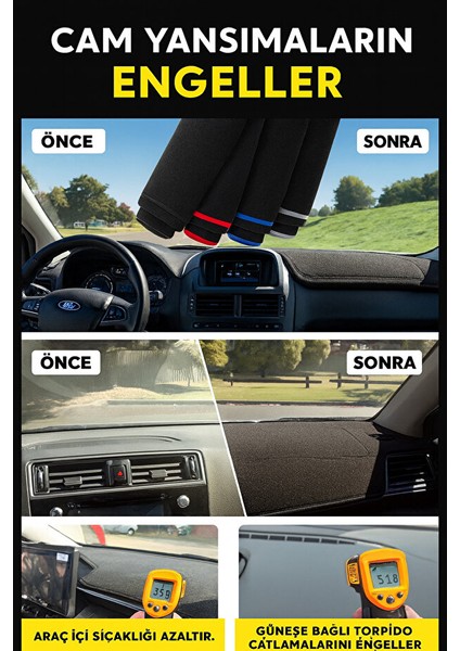 Peugeot 206 Kucuk Ekran (2002-2006) Özel Yeni Torpido Koruma Kılıfı - Ön Göğüs Kaplama - Siyah Şerit modelleri