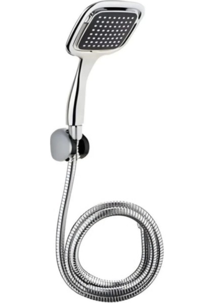 Siyah Kare Banyo Duş Seti, Hortum, Mafsal ve Başlık Parçalarıyla Tam Uyumludur fırsatları