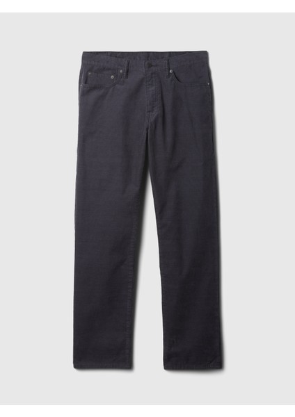 Erkek Gri GapFlex Kadife Straight Jean Pantolon