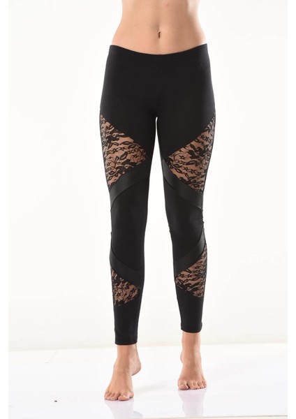 Güpür Dantel Detaylı Kadın Tayt 0583 modelleri