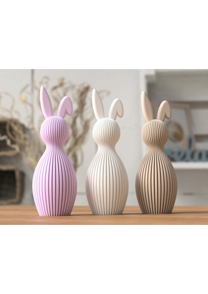 Eğik Kulaklı Tavşan Tekli Kahverengi Biblo