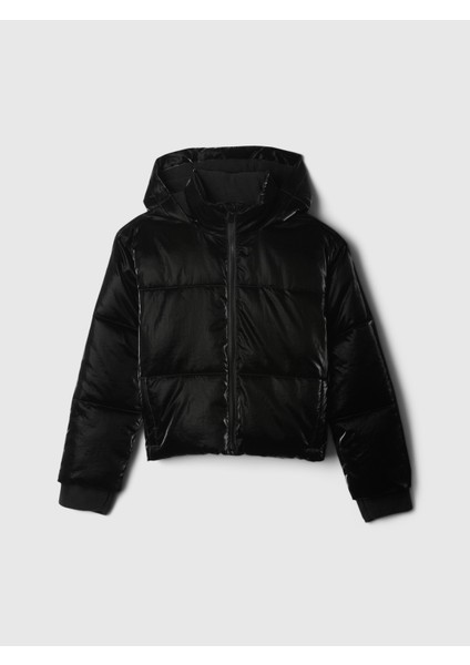 Kız Çocuk Siyah ColdControl Max Shine Puffer Şişme Mont fırsatları
