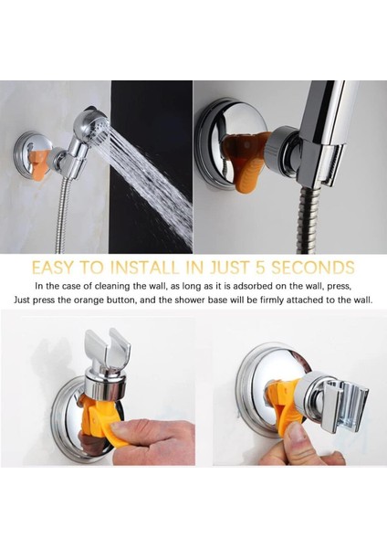 360° Ayarlanabilir Vakumlu Duş Askısı, Gri, Dayanıklı ve Pratik Kullanım fırsatları