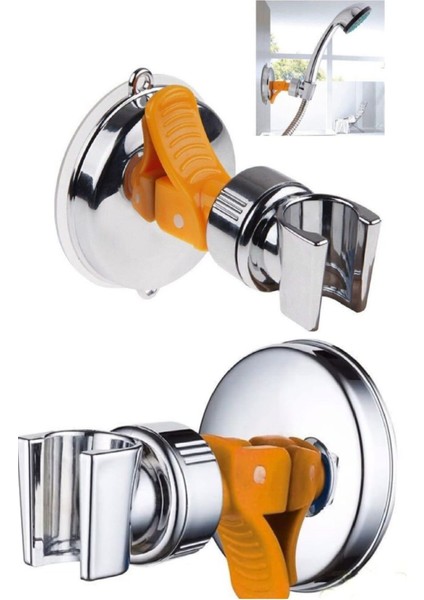 360° Ayarlanabilir Vakumlu Duş Askısı, Gri, Dayanıklı ve Pratik Kullanım