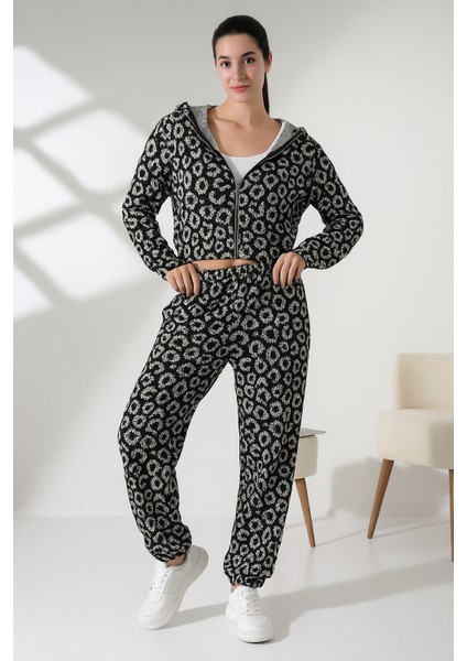 Kalın Triko Kumaş Crop Ceket ve Dar Paça Pantolon Takım Normal ve Büyük Beden