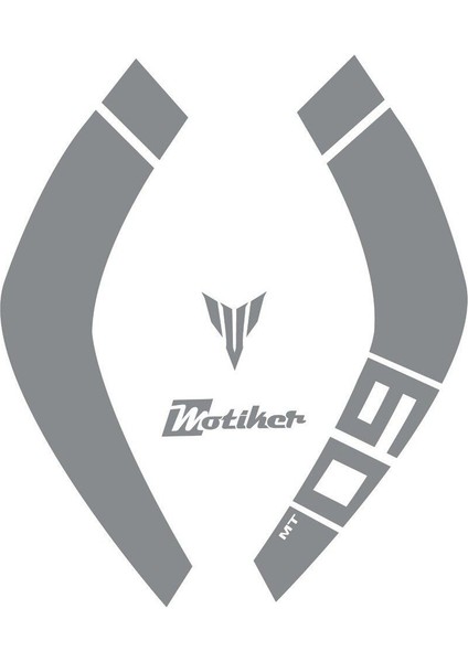 Yamaha Mt-09 Depo Üstü Tek Çizgi 09 mt Yazılı Sticker Etiket Modeli