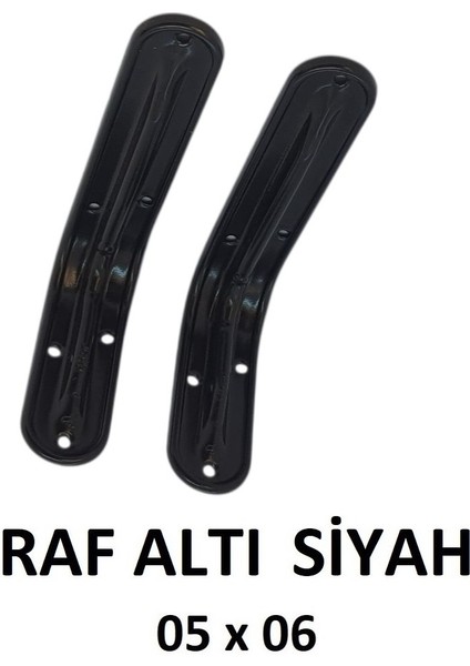 Metal Boyalı Lüx Siyah Raf Altı 5x6 - 2 Adet