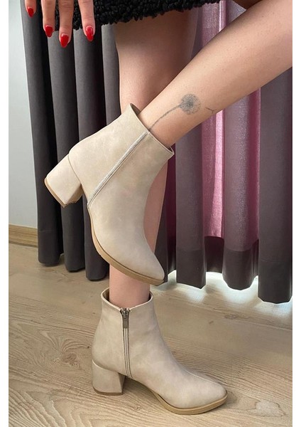 Kadın Kırem Zümrüt Yandan Taşlı ( 6 cm ) Topuklu Sivri Burun Bot fırsatları