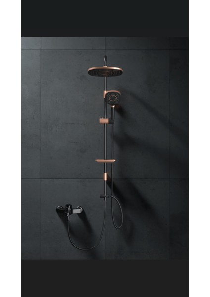 Şık Bakır Siyah Duş Seti, Batarya ve Başlık Dahil, Modern Tasarım fırsatları