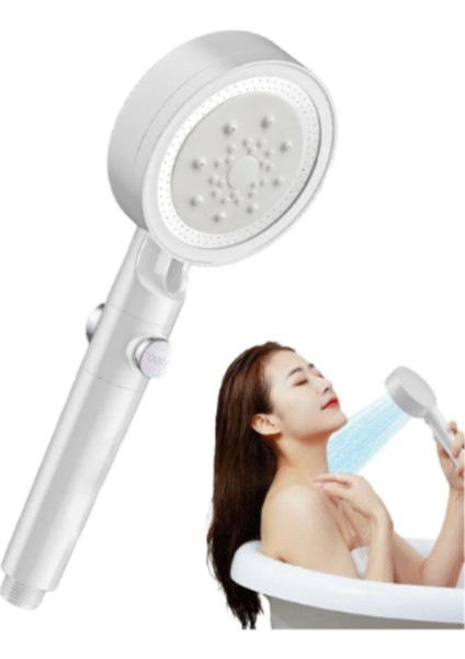 5 Fonksiyonlu Beyaz Filtreli Duş Başlığı, Rahat ve Hijyenik Duş Deneyimi Sağlar