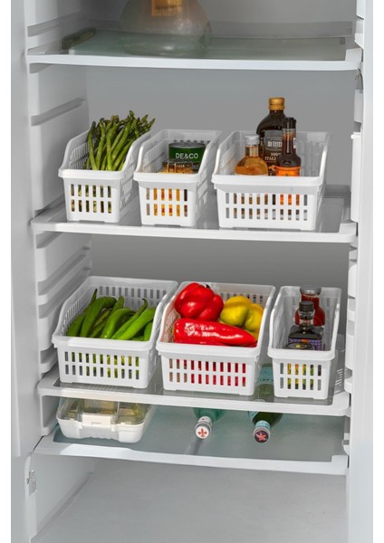 6 Lı Buzdolabı Organizeri Düzenleyici Çok Amaçlı Dolap Düzenleyici Beyaz 12X30X14 cm fiyatları