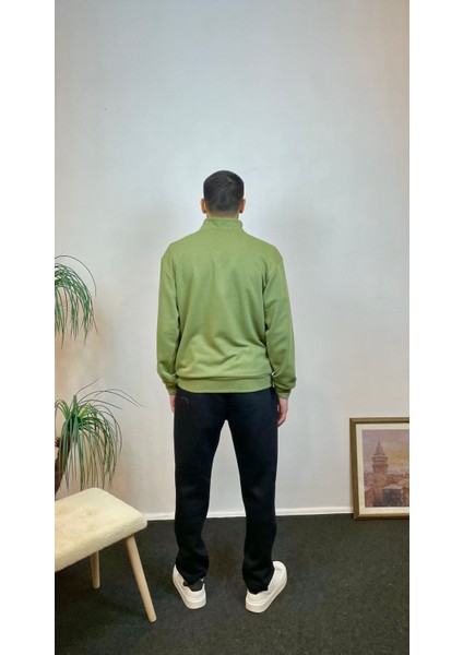 Erkek 3 Iplik Yarım Fermuarlı Kanguru Çepli Sweatshırt SPR24SW22 modelleri