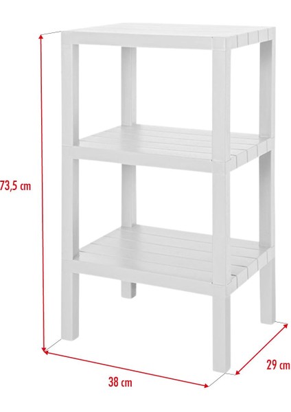 3 Katlı Beyaz Raf Kitaplık & Banyo Düzenleyicisi 73,5 cm modelleri