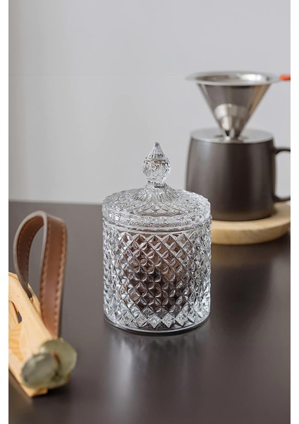 Kristal Desenli Cam Şekerlik 550 ml modelleri