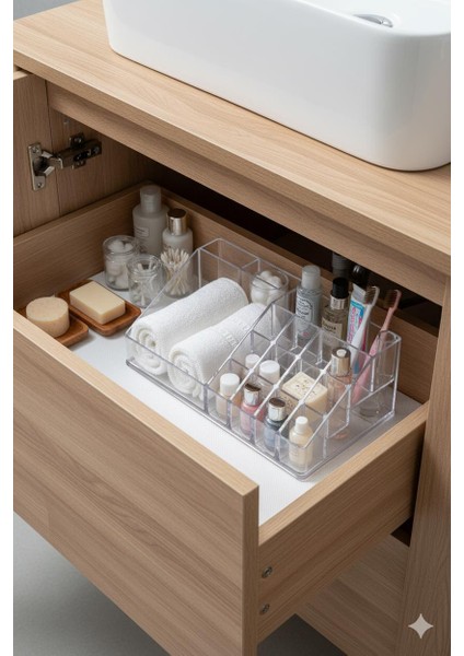 Şeffaf Akrilik Banyo Kozmetik Düzenleyici Organizer 13X22X8 cm fiyatları
