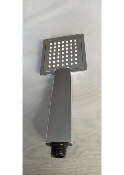 Şık Metalik Kare El Duş Başlığı ve Ahizesi 2'li Set